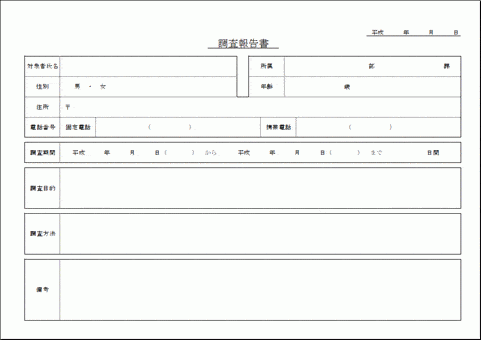 Excelで作成した調査報告書