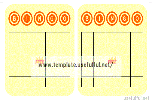 ビンゴカードのテンプレート