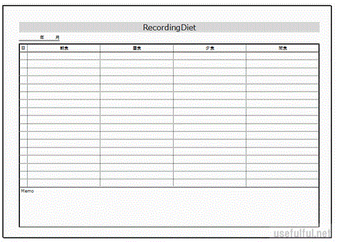 Excelで作成したレコーディングダイエットノート