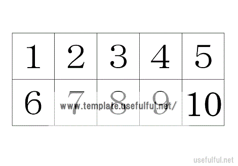 数字カードのテンプレート
