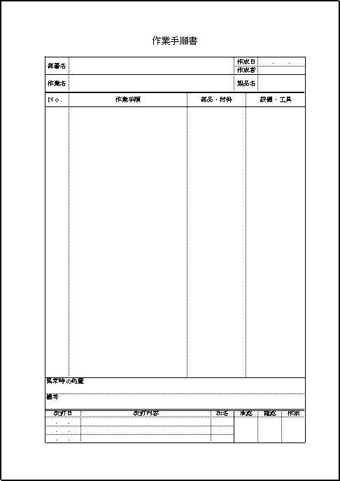 Excelで作成した作業手順書