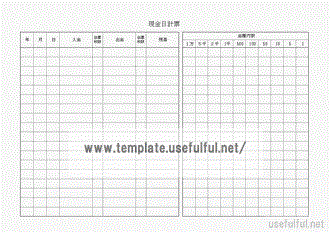 Excelで作成した現金日計票