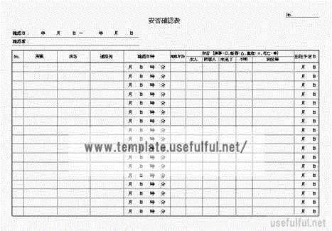 Excelで作成した安否確認表