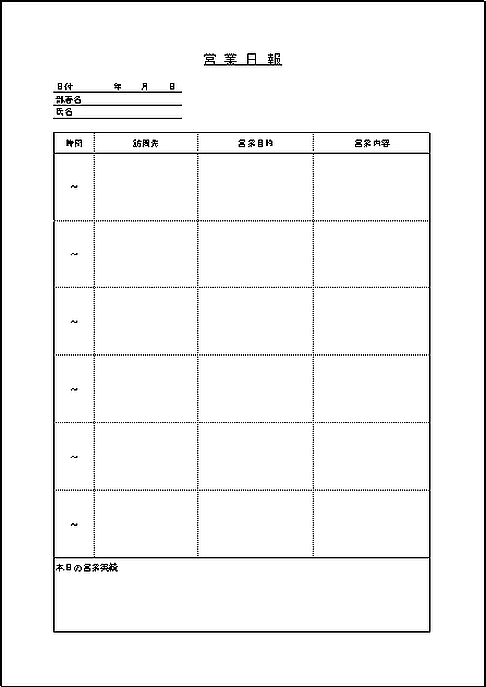 Excelで作成した営業日報
