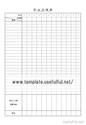 安全点検表のテンプレート