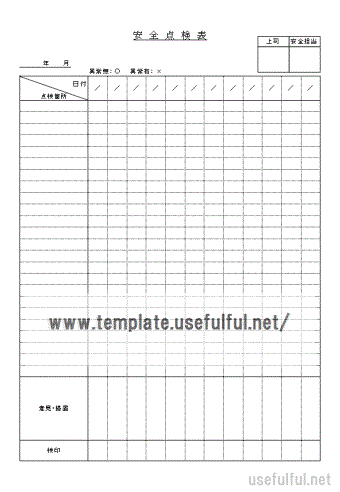Excelで作成した安全点検表